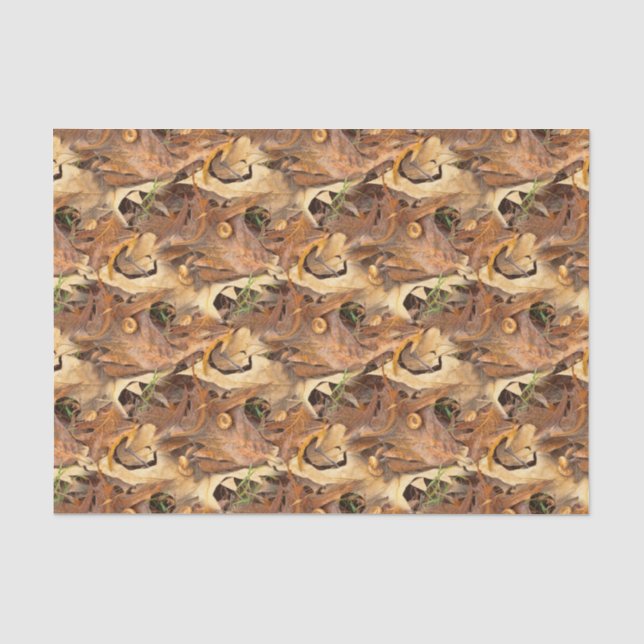 Autumn Leaves Camo Nature Abstract Photography Tissue Paper (Front)
