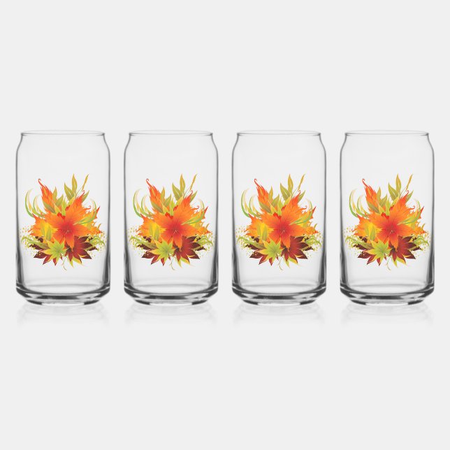 Autumn Leaves  Can Glass (Front)