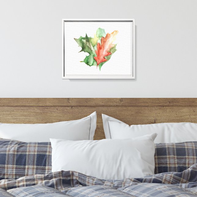 Autumn Leaves Canvas Print - Fall Foliage Wall Art (Insitu(Bedroom))