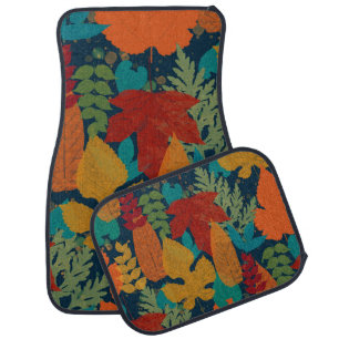 Autumn leaves car floor mat