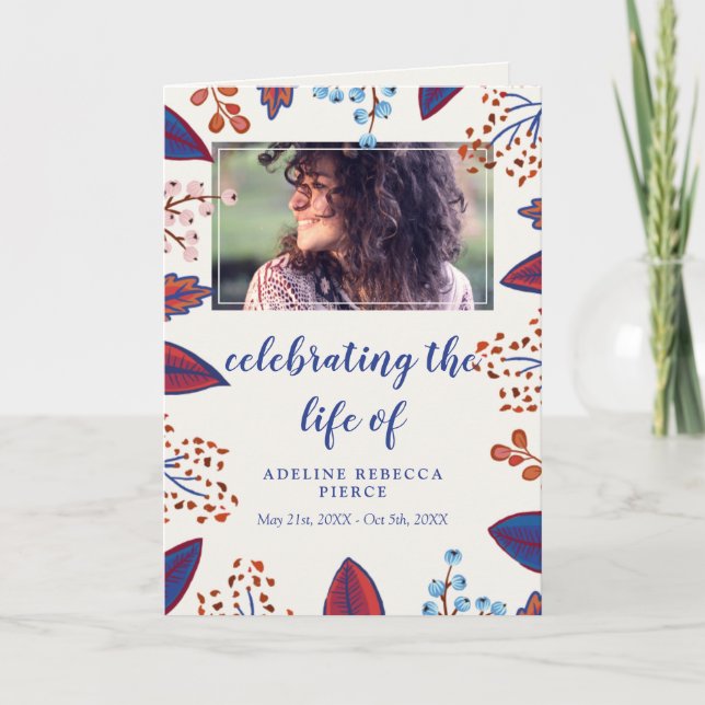 Autumn Leaves Celebration of Life Funeral Program (Front)