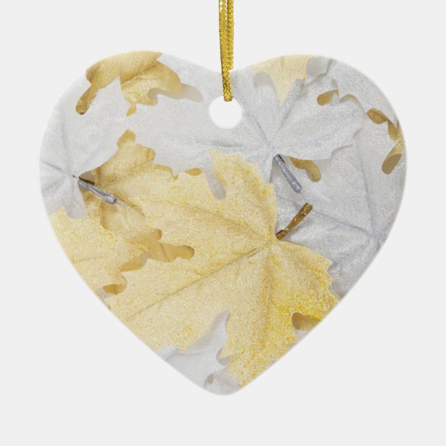 Autumn Leaves Ceramic Ornament (Front)