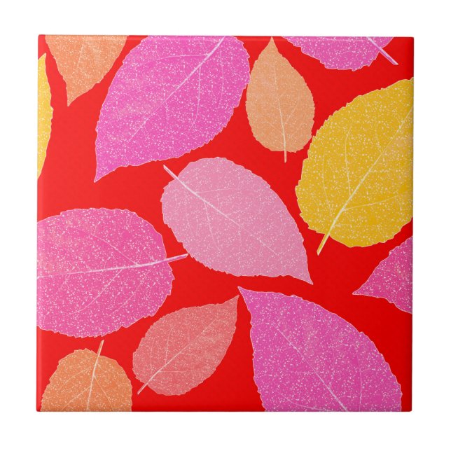 Autumn leaves . ceramic tile (Front)