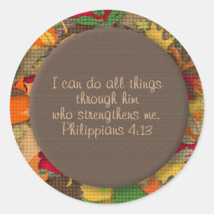 Autumn Leaves Christian Bible Verse Sticker
