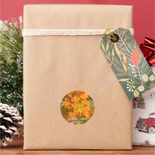 Autumn Leaves Classic Round Sticker