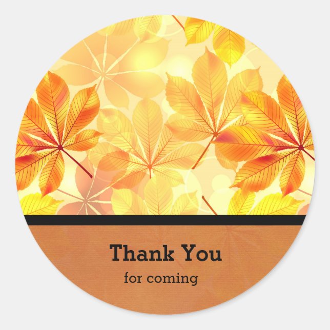 Autumn leaves classic round sticker (Front)