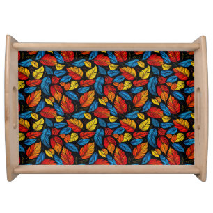 Autumn Leaves Colorful Fall Nature Serving Style  Tray