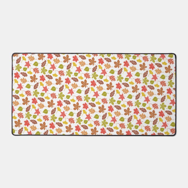 Autumn Leaves Colorful Pattern Desk Mat (Front)