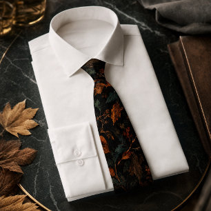 Autumn Leaves Colorful Pattern Neck Tie