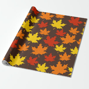 Autumn Leaves Colorful Pattern Wrapping Paper