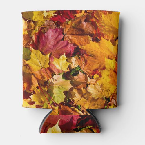 Autumn Leaves Colorful Seamless Array Can Cooler