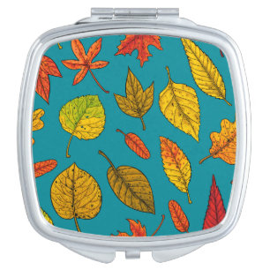 Autumn leaves compact mirror