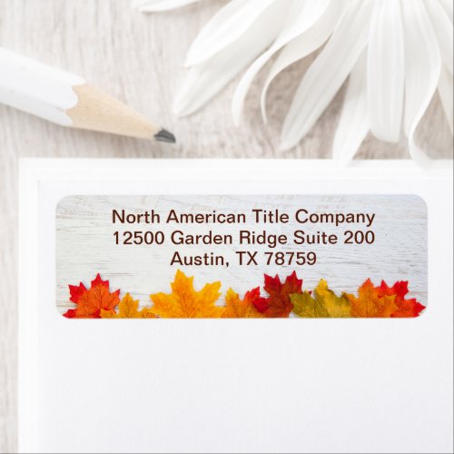 Autumn Leaves Company Thanksgiving Return Address Label