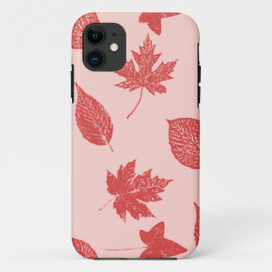 Autumn leaves - coral orange and pink iPhone 11 case