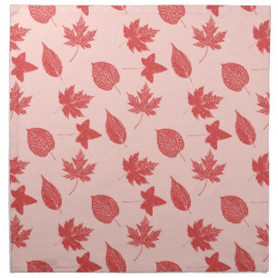 Autumn leaves - coral orange and pink napkin