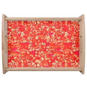 Autumn leaves, coral orange serving tray