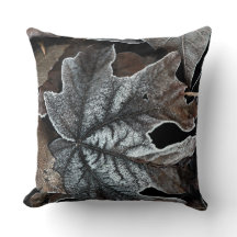 Autumn Leaves Cotton Throw Pillow, 20" x 20"