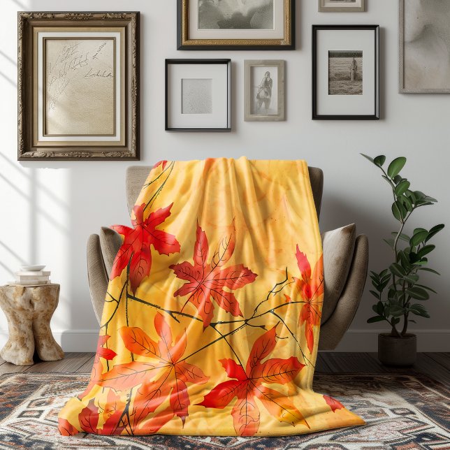 Autumn Leaves – Cozy Fall Fleece Blanket (Creator Uploaded)