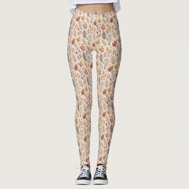Autumn Leaves cozy Leggings (Front)