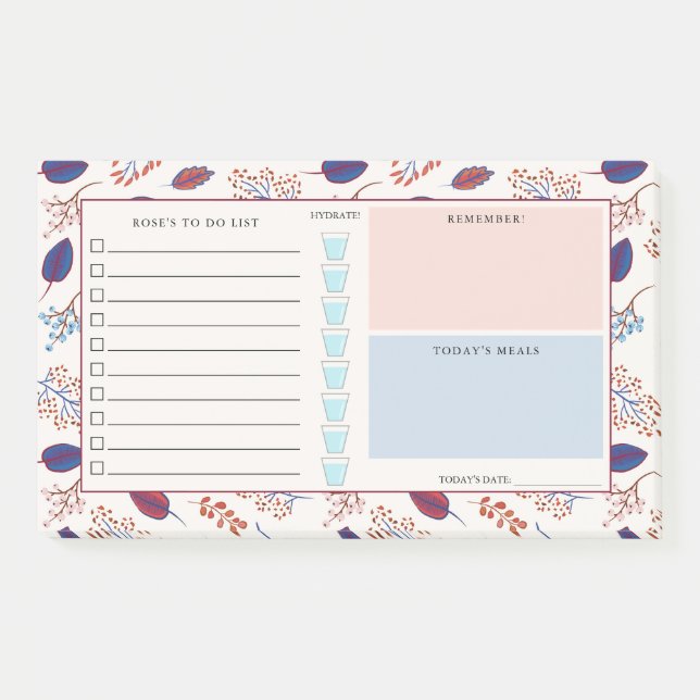 Autumn Leaves - Daily Organizer - Custom Name Post-it Notes (Front)