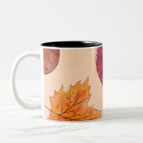 Autumn Leaves Dance _ Fall Leaves Pattern Two_Tone Coffee Mug