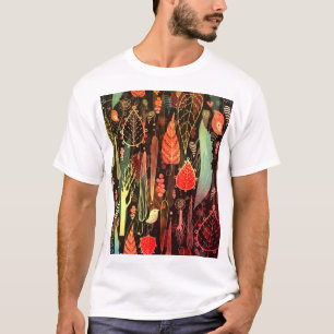 Autumn leaves: dark seamless pattern. T-Shirt