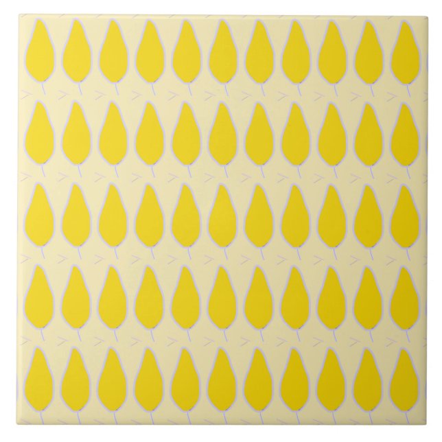 Autumn leaves design ceramic tile (Front)
