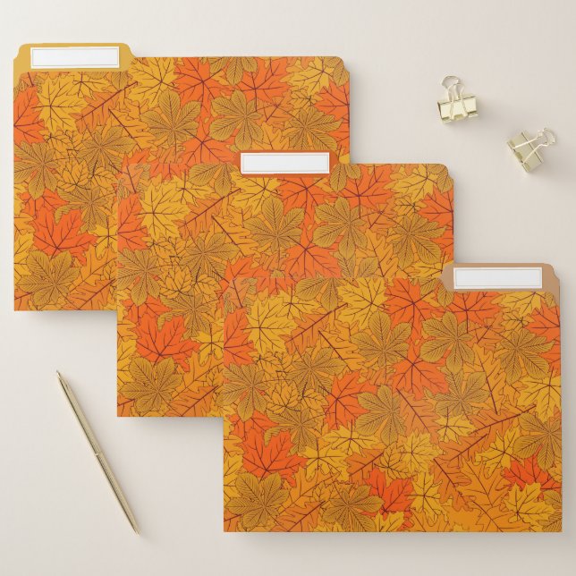 Autumn Leaves Design File Folders Set (Set)