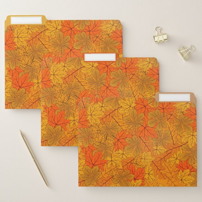 Autumn Leaves Design File Folders Set