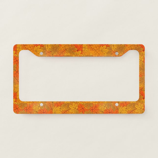 Autumn Leaves Design License Plate Frame (Front)