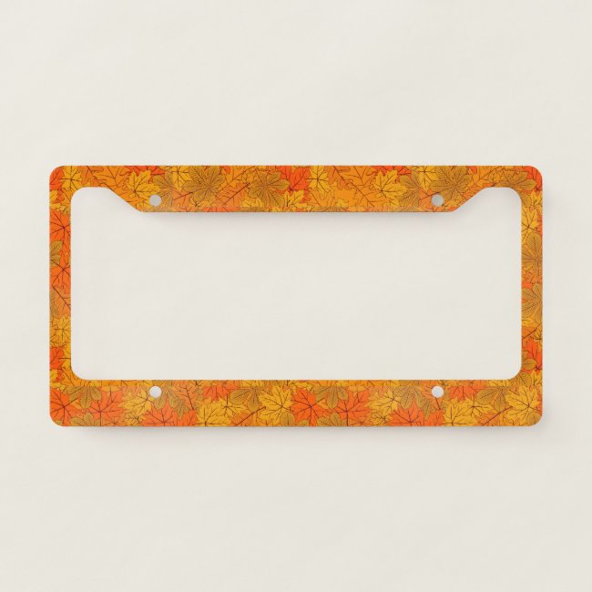 Autumn Leaves Design License Plate Frame