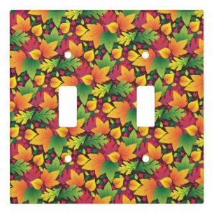 Autumn Leaves Double Switch Plate