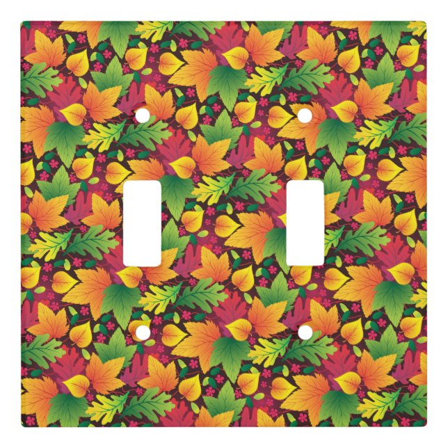 Autumn Leaves Double Switch Plate (Front)