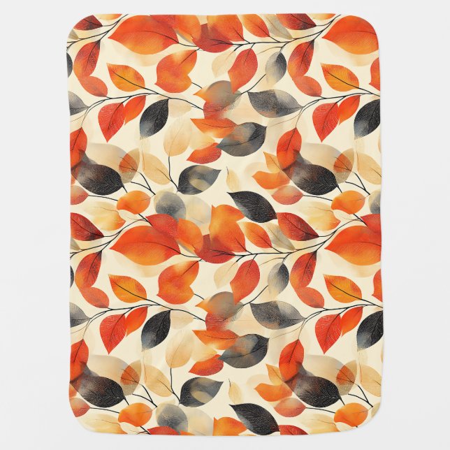 Autumn Leaves Elegance Seamless Pattern Baby Blanket (Front)