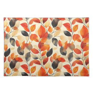 Autumn Leaves Elegance Seamless Pattern Cloth Placemat
