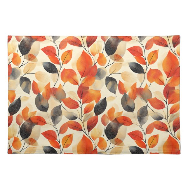Autumn Leaves Elegance Seamless Pattern Cloth Placemat (Front)