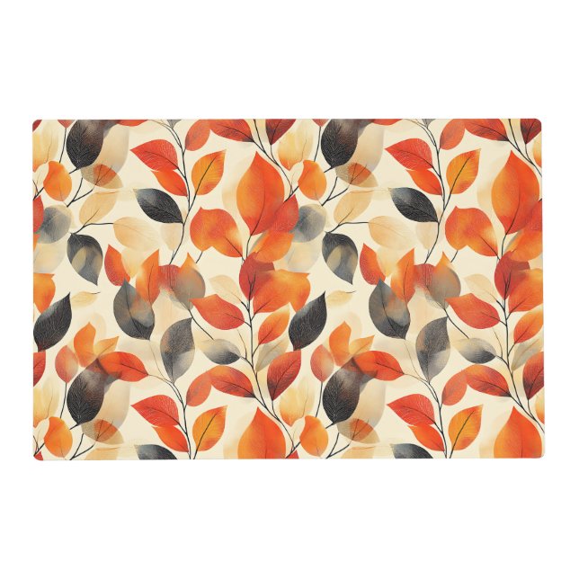 Autumn Leaves Elegance Seamless Pattern Placemat (Front)