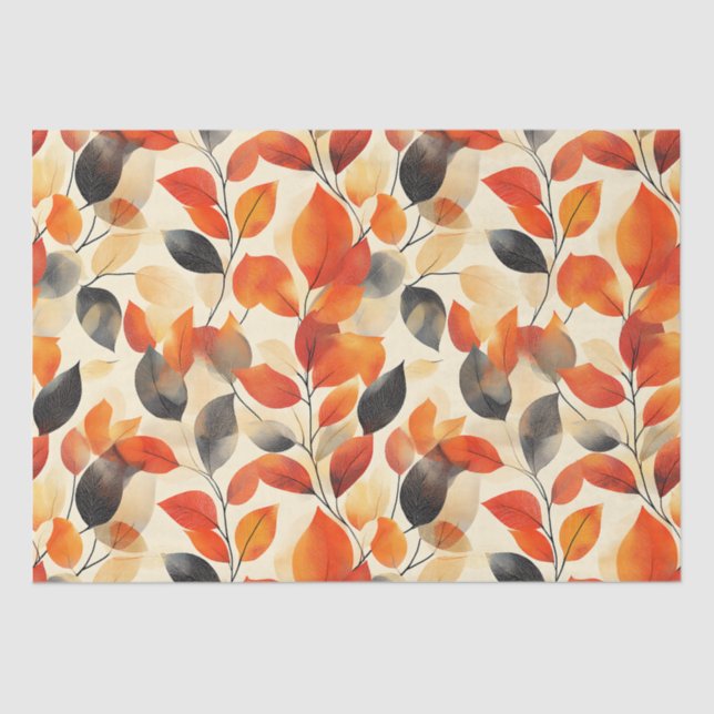 Autumn Leaves Elegance Seamless Pattern Tissue Paper (Front)