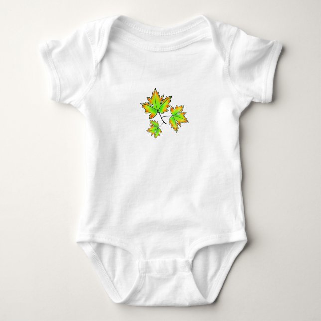 Autumn Leaves elegant fall botanical Baby Bodysuit (Front)