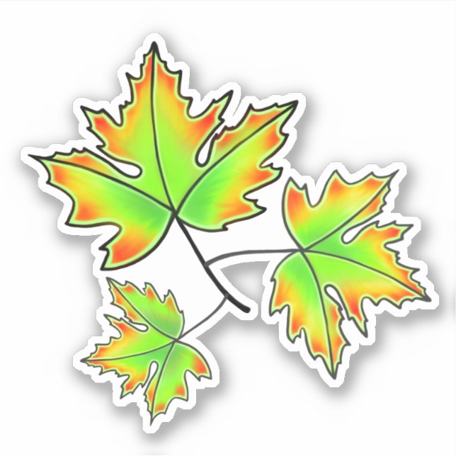 Autumn Leaves elegant fall botanical Sticker (Front)