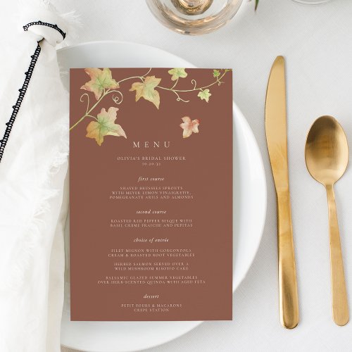 Autumn Leaves Elegant Fall Event Menu