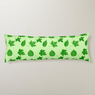 Autumn leaves - emerald and lime green body pillow