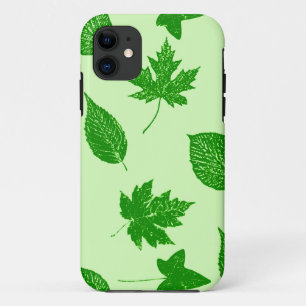 Autumn leaves - emerald and lime green iPhone 11 case