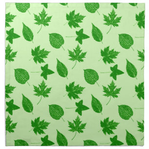 Autumn leaves - emerald and lime green cloth napkin