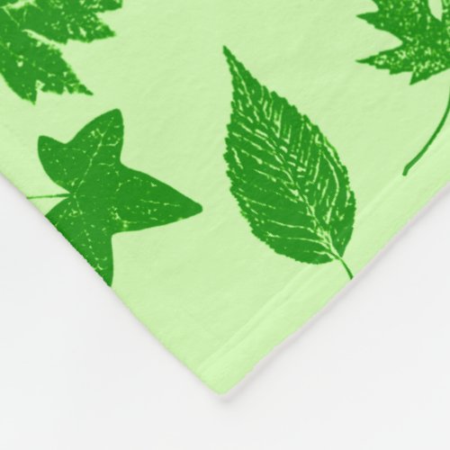 Autumn leaves _ emerald and lime green fleece blanket
