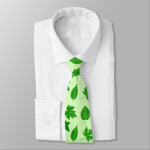 Autumn leaves - emerald and lime green neck tie