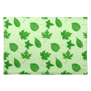 Autumn leaves - emerald and lime green placemat