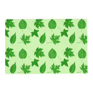 Autumn leaves - emerald and lime green placemat