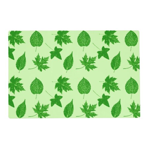 Autumn leaves _ emerald and lime green placemat