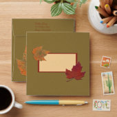 Autumn Leaves Envelope for 5.25" Square Invitation (Desk)